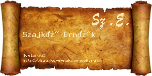 Szajkó Ernák névjegykártya